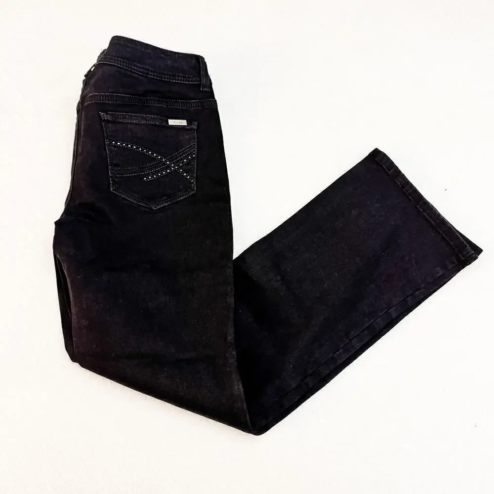 Chicos So Slimming Bootcut Black Denim Jeans Size 0 Short NWT